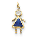 10k September Girl Birthstone Charm - shirin-diamonds