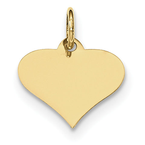 10k Plain .018 Gauge Engraveable Heart Disc Charm 10XM566/18 - shirin-diamonds