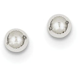 10k White Gold Polished 5mm Ball Post Earrings 10XWE322 - shirin-diamonds