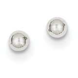 10k White Gold Polished 4mm Ball Post Earrings 10XWE327 - shirin-diamonds