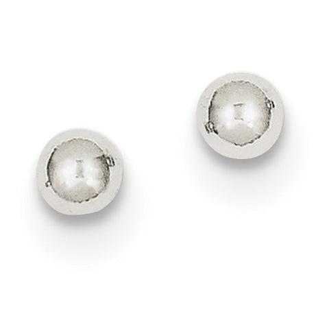 10k White Gold Polished 4mm Ball Post Earrings 10XWE327 - shirin-diamonds