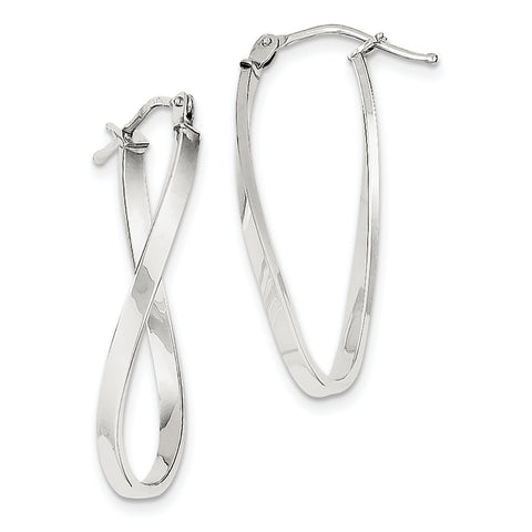 10k White Gold Small Twisted Earrings 10Z1227 - shirin-diamonds
