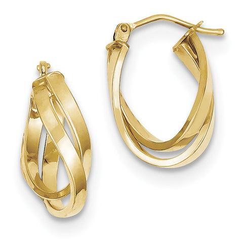 10k Twisted Hoop Earrings 10Z1240 - shirin-diamonds