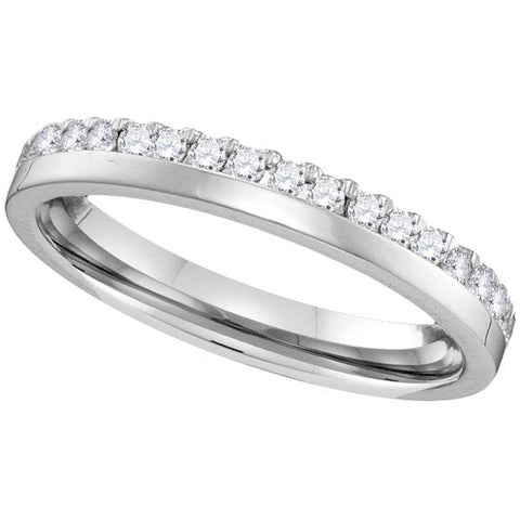 14kt White Gold Womens Round Diamond Band Wedding Anniversary Ring 1/5 Cttw 110104 - shirin-diamonds