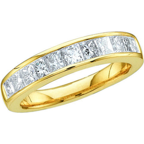 14kt Yellow Gold Womens Princess Diamond Band Wedding Anniversary Ring 1/4 Cttw 11075 - shirin-diamonds