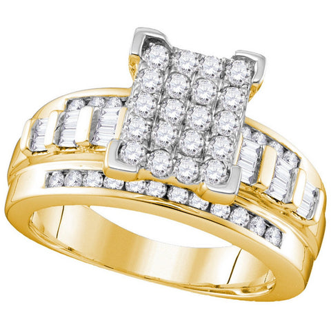 10kt Yellow Gold Womens Round Diamond Cinderella Cluster Bridal Wedding Engagement Ring 1.00 Ctw 111417 - shirin-diamonds