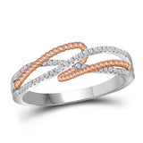10kt White Gold Womens Round Diamond Rope Infinity Band Ring 1/6 Cttw 113518 - shirin-diamonds