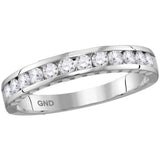 14kt White Gold Womens Round Diamond Wedding Anniversary Band Ring 1/2 Cttw 114414 - shirin-diamonds