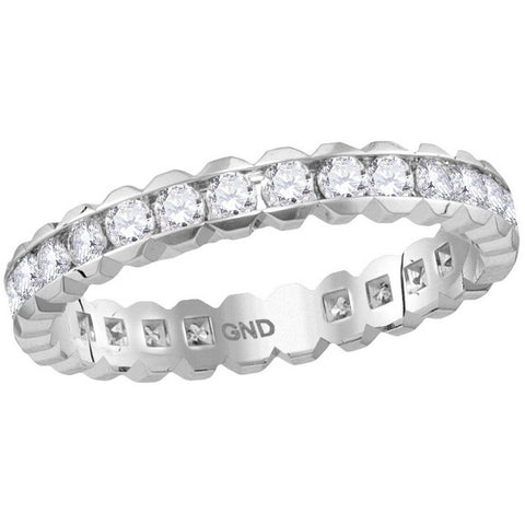 14kt White Gold Womens Round Channel-set Diamond Eternity Wedding Band 1.00 Cttw 114421 - shirin-diamonds