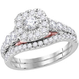 14k White Gold Womens Round Diamond Bellissimo Bridal Wedding Engagement Ring Band Set 1.00 Cttw 114799 - shirin-diamonds