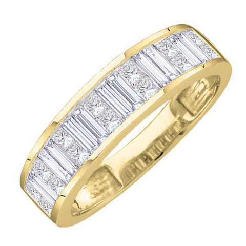 14kt Yellow Gold Womens Baguette & Princess Diamond Wedding Anniversary Band 1.00 Cttw 11505 - shirin-diamonds