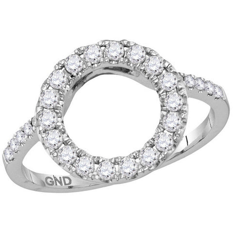 14kt White Gold Womens Round Diamond Circle Halo Wrap Ring Guard Enhancer 1/2 Cttw 115489 - shirin-diamonds