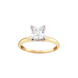 14kt Yellow Gold Womens Princess Diamond Solitaire Bridal Wedding Engagement Ring 1/4 Cttw 11639 - shirin-diamonds