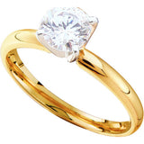 14kt Yellow Gold Womens Round Diamond I1 JK Solitaire Bridal Wedding Engagement Ring 1.00 Cttw 11702 - shirin-diamonds