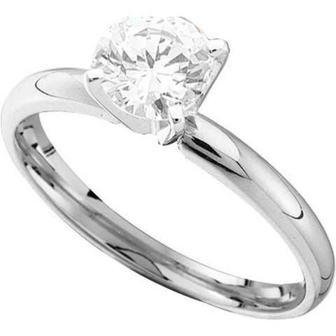 14kt White Gold Womens Round Diamond Solitaire Bridal Wedding Engagement Ring 1.00 Cttw 11742 - shirin-diamonds