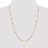 14K 1.55mm Carded Cable Rope Chain