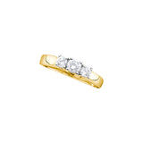 14kt Yellow Gold Womens Round Diamond 3-stone Bridal Wedding Engagement Ring 1/4 Cttw 12039 - shirin-diamonds