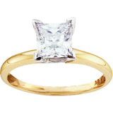 14kt Yellow Gold Womens Princess Diamond Solitaire Bridal Wedding Engagement Ring 1/2 Cttw 12051 - shirin-diamonds