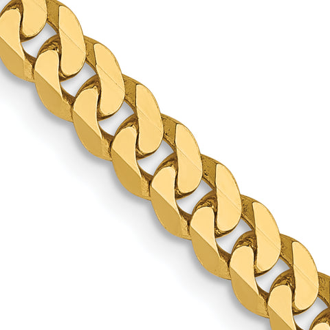 14K 3.9mm Flat Beveled Curb Chain (Weight: 12.4 Grams, Length: 20 Inches)