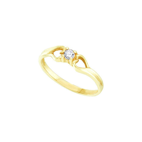 10kt Yellow Gold Womens Round Diamond Solitaire Promise Bridal Ring 1/10 Cttw 12716 - shirin-diamonds