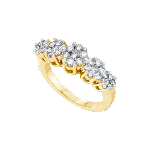 14kt Yellow Gold Womens Round Diamond Cluster Ring 1/2 Cttw 13175 - shirin-diamonds