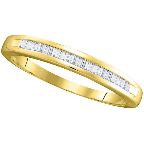 14kt Yellow Gold Womens Baguette Diamond Band Wedding Anniversary Ring 1/4 Cttw 13859 - shirin-diamonds