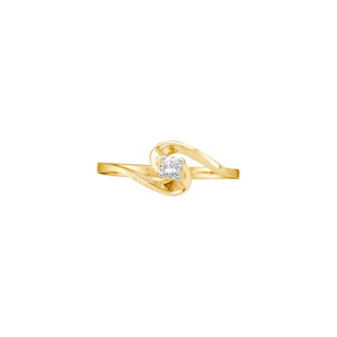 10kt Yellow Gold Womens Round Diamond Round Swirl Promise Bridal Ring 1/10 Cttw 14436 - shirin-diamonds