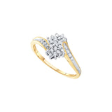 10kt Two-tone Gold Womens Round Diamond Cluster Ring 1/10 Cttw 15864 - shirin-diamonds