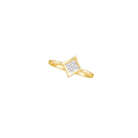 14kt Yellow Gold Womens Princess Diamond Square Cluster Ring 1/8 Cttw 16113 - shirin-diamonds