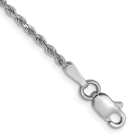 Leslie's 14K White Gold 1.5mm Diamond-Cut Rope Chain (Weight: 2.32 Grams, Length: 10 Inches)