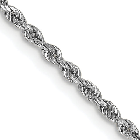 Leslie's 14K White Gold 1.5mm Diamond-Cut Rope Chain (Weight: 3.89 Grams, Length: 18 Inches)