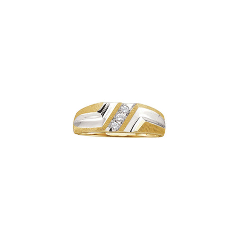 10kt Yellow Gold Mens Round Diamond Band Wedding Anniversary Ring 1/10 Cttw 18448 - shirin-diamonds