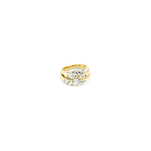14kt Yellow Gold His & Hers Round Diamond Solitaire Matching Bridal Wedding Ring Band Set 1/12 Cttw 18757 - shirin-diamonds