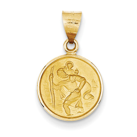 18k Saint Christopher Medal Pendant 18XR13 - shirin-diamonds