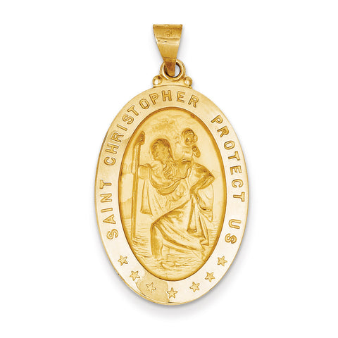 18k Saint Christopher Medal Pendant 18XR15 - shirin-diamonds