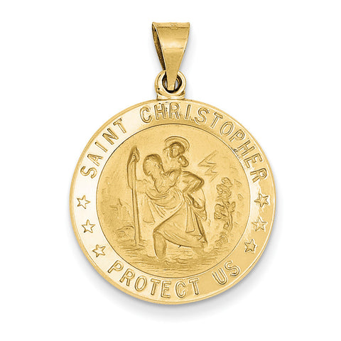 18k Saint Christopher Medal Pendant 18XR16 - shirin-diamonds