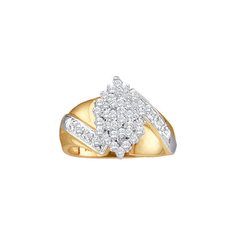 10kt Yellow Gold Womens Round Diamond Cluster Ring 1/2 Cttw 19352 - shirin-diamonds