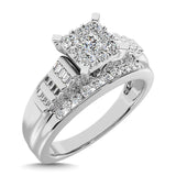 10K White Gold 1 5/8 Ct.Tw. Diamond Engagement Invisible Ring