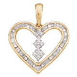 10kt Yellow Gold Womens Round Diamond Heart Pendant 1/6 Cttw 21948 - shirin-diamonds