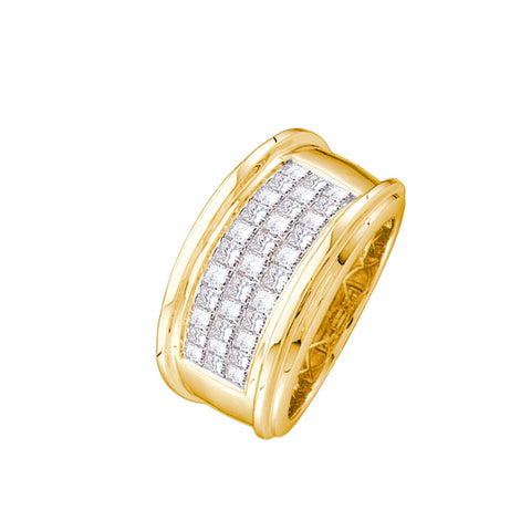 14kt Yellow Gold Mens Princess Diamond Comfort Wedding Anniversary Band Ring 1/2 Cttw 22762 - shirin-diamonds