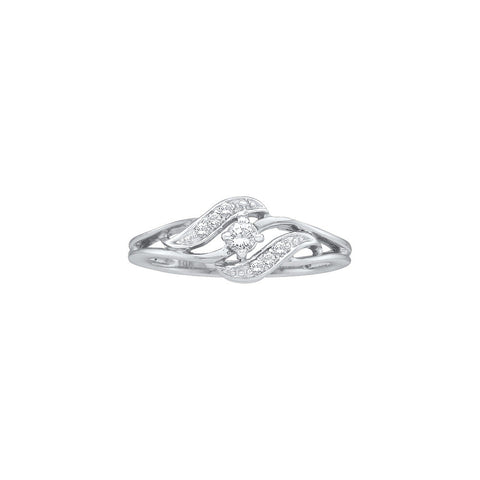 14kt White Gold Womens Round Diamond Solitaire Bridal Wedding Engagement Ring 1/6 Cttw 23051 - shirin-diamonds