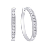 10K White Gold 1/2 Ct.Wt. Diamond Hoop Earrings