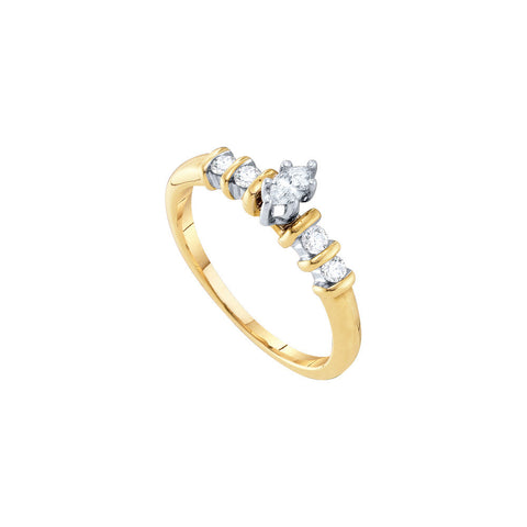 10kt Yellow Gold Womens Marquise Diamond Solitaire Bridal Wedding Engagement Ring 1/4 Cttw 24032 - shirin-diamonds