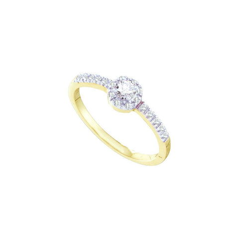 10kt Yellow Gold Womens Round Diamond Solitaire Bridal Wedding Engagement Ring 1/4 Cttw 24046 - shirin-diamonds