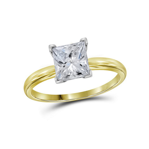 14kt Yellow Gold Womens Princess Diamond Solitaire Bridal Wedding Engagement Ring 1.00 Cttw 25207 - shirin-diamonds