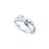14kt White Gold Womens Round Diamond 5-stone Infinity Crossover Ring 1/2 Cttw 26220 - shirin-diamonds