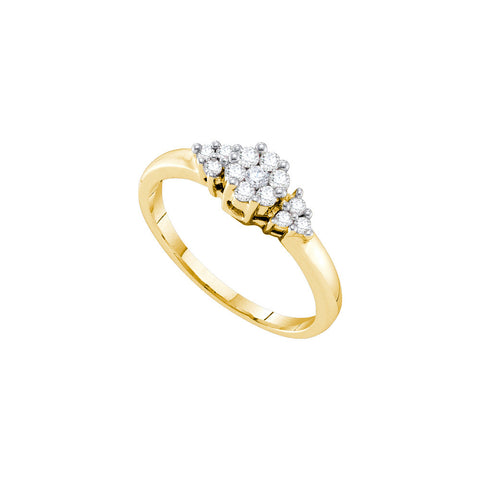 14kt Yellow Gold Womens Round Diamond Cluster Ring 1/4 Cttw 26794 - shirin-diamonds