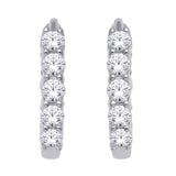 10K White Gold 1/4 Ct.Tw. Diamond Hoop Earrings