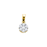 14kt Yellow Gold Womens Round Diamond Flower Cluster Pendant 3/4 Cttw 27871 - shirin-diamonds