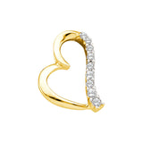 14kt Yellow Gold Womens Round Diamond Heart Pendant 1/4 Cttw 28602 - shirin-diamonds